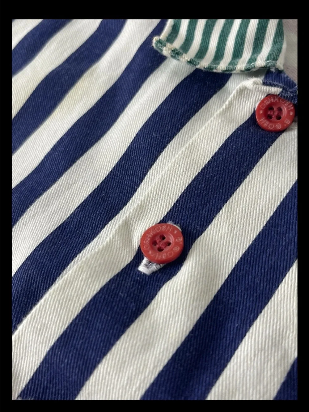 Vtg OshKosh Baby B'Gosh Romper Colorblock Multi-Stripe 18 Months USA Cotton